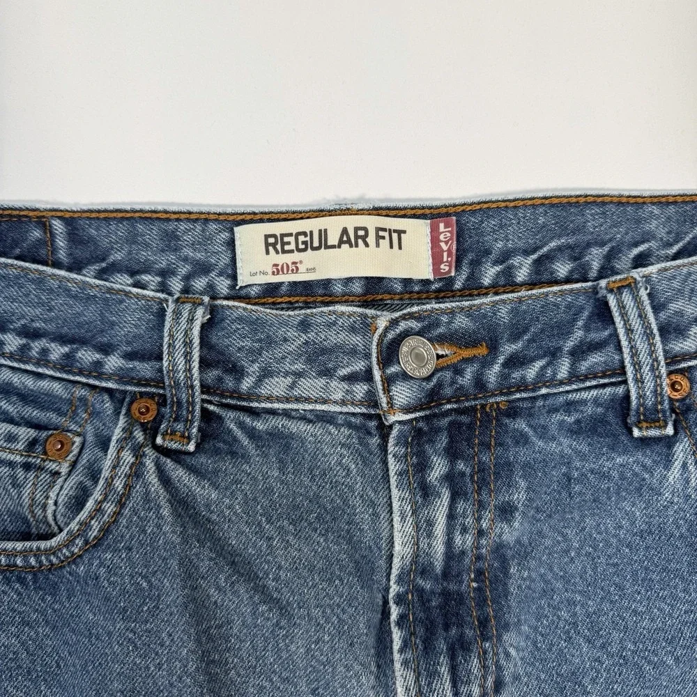 Levi's 505 Regular Fit Jeans Men's 36x30 Blue Denim Straight Leg Cotton Pants